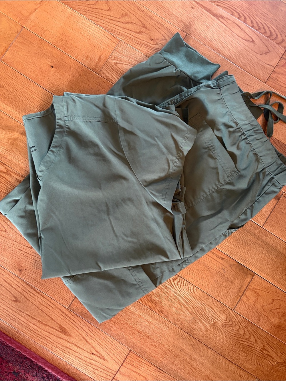 Olive Green Drawstring Scrub set.